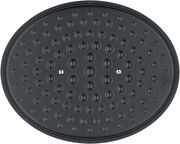 Ansicht von unten des ovalen WMF Flavour Bräters 33x26cm mit genoppter Struktur und zwei Schrauben.