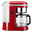 Rote Kaffeemaschine Empire mit Glaskanne und digitalem Display, Seitenansicht
