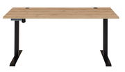 Elektrisch höhenverstellbarer Schreibtisch aus Melamin mit Holzoptik, Vorderansicht