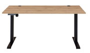 Elektrisch höhenverstellbarer Schreibtisch aus Melamin mit Holzoptik, Vorderansicht