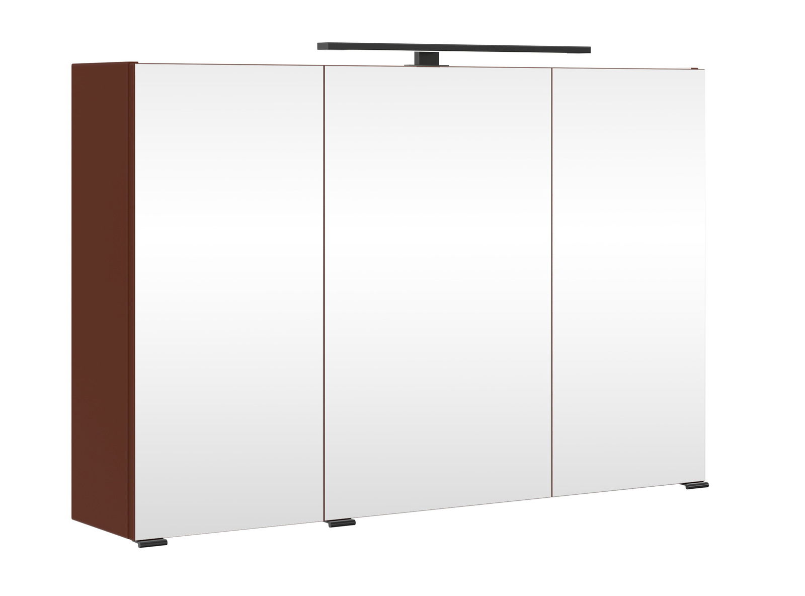 XORA Spiegelschrank VANNES Moderner Spiegelschrank mit drei Türen und integrierter Beleuchtung, seitliche Ansicht