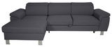 Graues Ecksofa mit Ottomane links, Vorderansicht