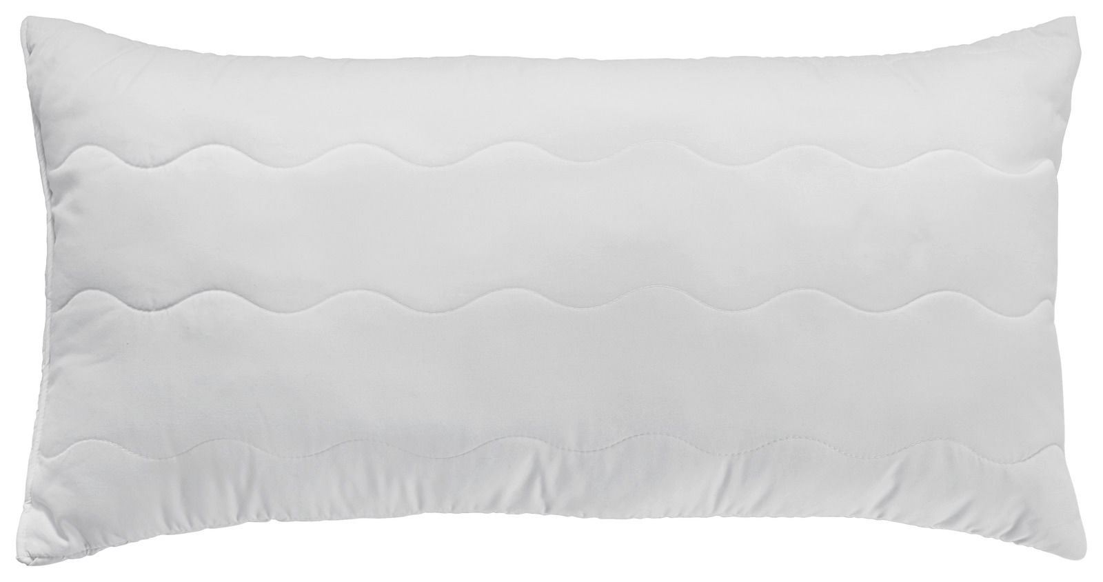 Sleeptex Kopfkissen 40x80cm LEVANTE Rechteckiges weißes Kopfkissen mit wellenförmiger Steppung, Ansicht von oben.