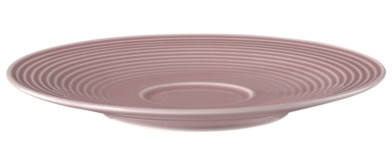 Seltmann Weiden Untertasse BEAT Große Kombi-Untertasse, 16,5 cm, in Rosa mit gerilltem Design, seitliche Perspektive