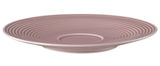 Große Kombi-Untertasse, 16,5 cm, in Rosa mit gerilltem Design, seitliche Perspektive
