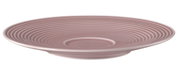 Große Kombi-Untertasse, 16,5 cm, in Rosa mit gerilltem Design, seitliche Perspektive