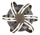 Moderne Deckenleuchte KUNI mit geschwungenem Design, von oben betrachtet.