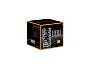 Verpackung des Longdrinkglas-Sets Bossa Nova mit vier Gläsern, perspektivisch von vorne rechts fotografiert.