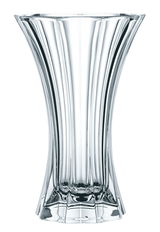 Kristallvase mit elegantem, geschwungenem Design, frontal abgebildet