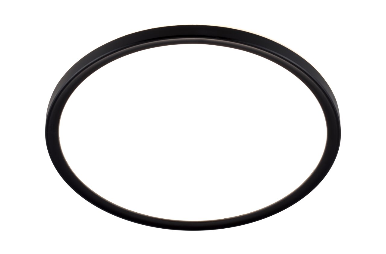 Novel LED-Deckenleuchte Runde LED-Deckenleuchte in schwarzem Rahmen, Ansicht von unten