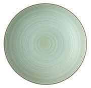 Grüner Suppenteller mit konzentrischen Kreisen, Draufsicht
