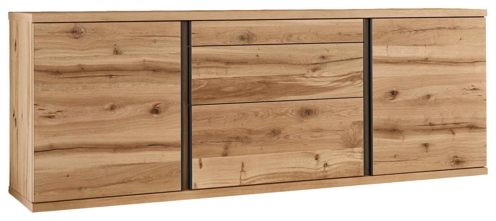 Holz-Sideboard mit natürlicher Maserung, Frontansicht