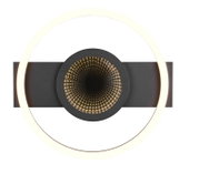 Moderne plafondlamp met cirkelvormig LED-ontwerp, gezien van voren