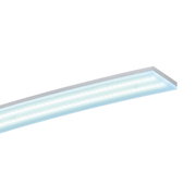 Moderne LED-hanglamp NEW LOIRE in zijaanzicht, met een slank, rechthoekig ontwerp en heldere leds.