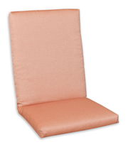 Mittellehnerauflage in einem warmen Orangeton, seitliche Perspektive