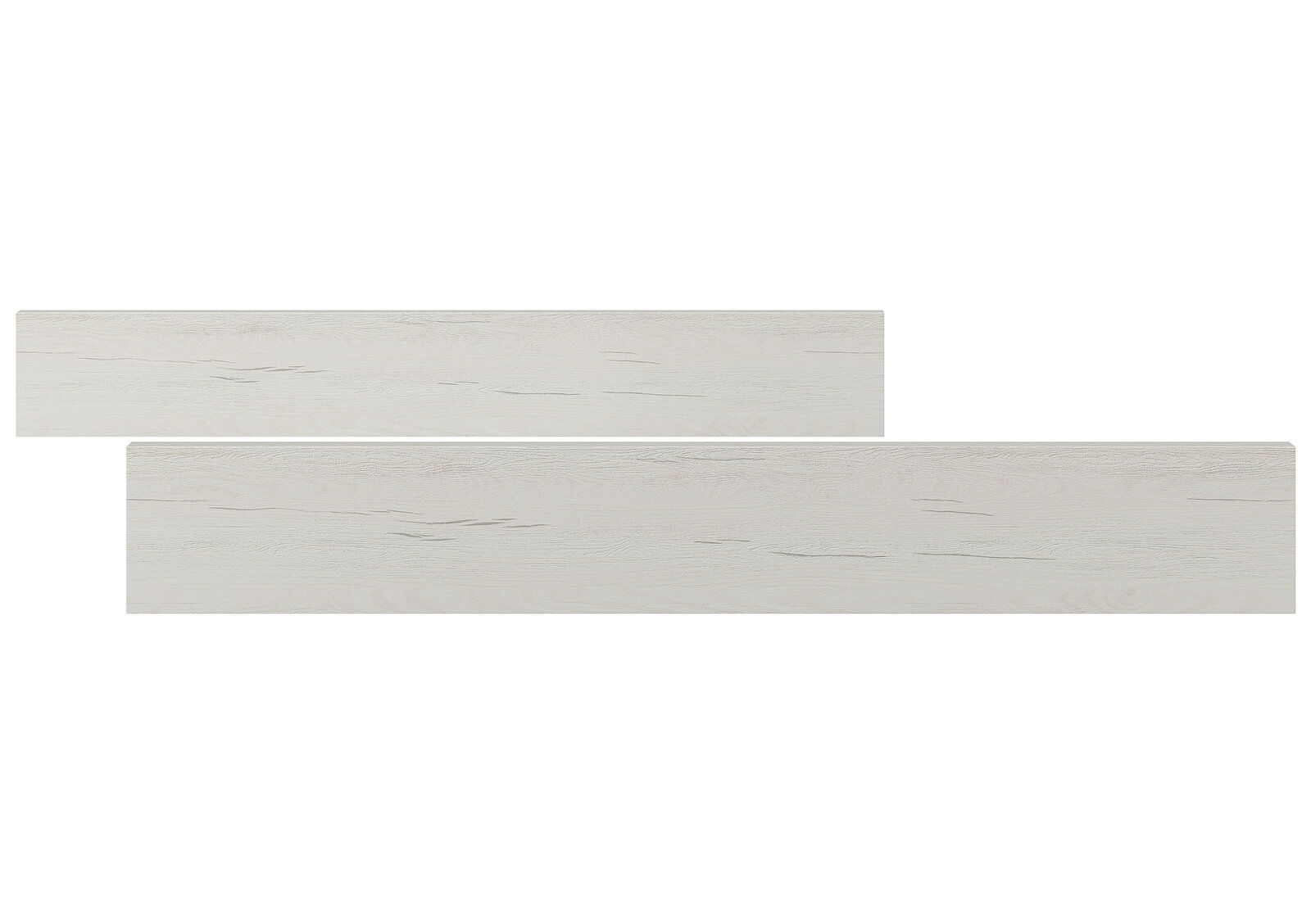 Zwei helle Holzpaneele in einer horizontalen Ansicht, ideal für Umbauseiten.