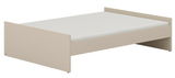 Bodenbett in Beige aus seitlicher Perspektive