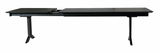 Moderner schwarzer Esstisch ausziehbar, seitliche Perspektive