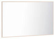 Rechteckige weiße Schreibtafel/Whiteboard mit hellbeigem Rahmen, freigestellt auf weißem Hintergrund, frontal in leichter Schrägansicht von vorne