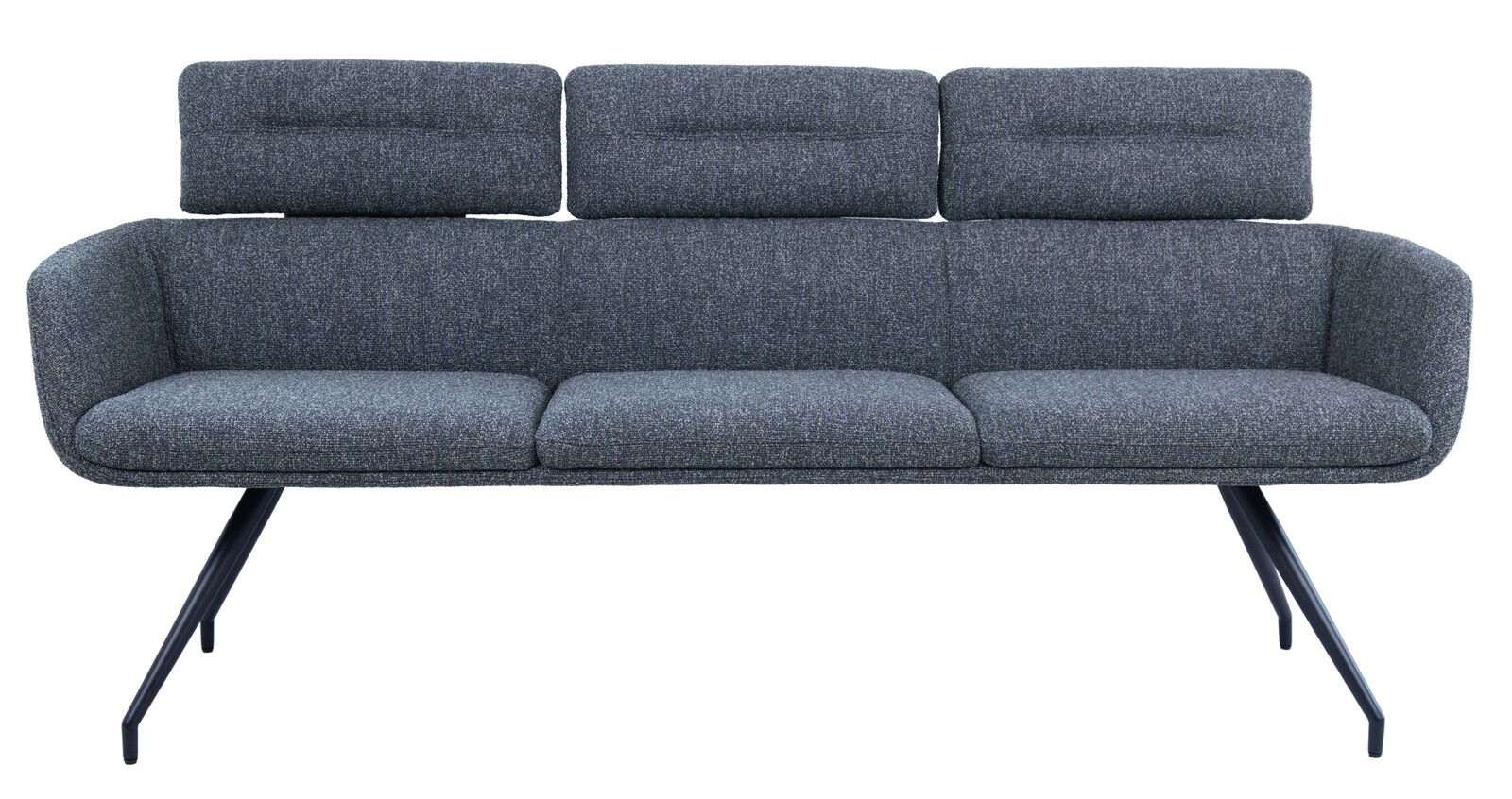 Dieter Knoll Sitzbank PABLO Graue Sitzbank mit drei Rückenlehnen, frontal betrachtet