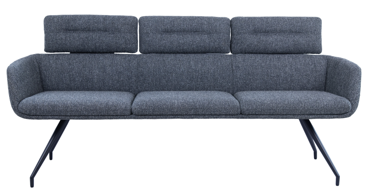 Dieter Knoll Sitzbank PABLO Graue Sitzbank mit drei Rückenlehnen, frontal betrachtet