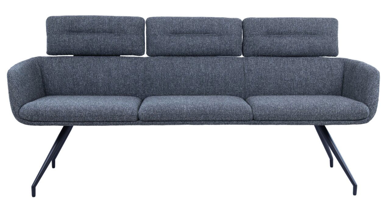 Dieter Knoll Sitzbank PABLO Graue Sitzbank mit drei Rückenlehnen, frontal betrachtet