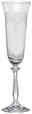 BOHEMIA Cristal Sektkelch NOVEL Eleganter Sektkelch 190ml mit feinem, floralen Muster am oberen Rand, seitliche Perspektive