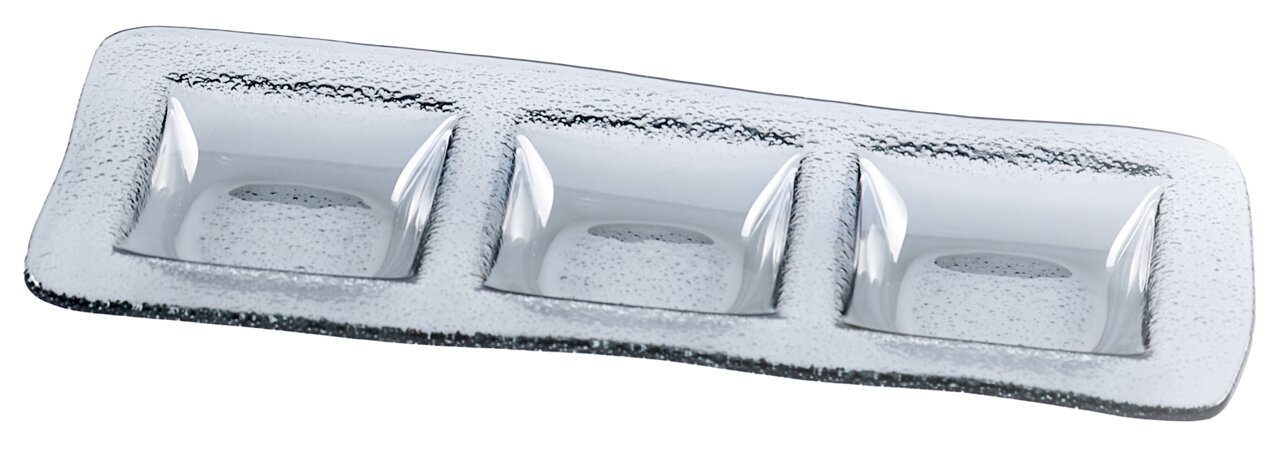 Ritzenhoff & Breker Servierschale NOX Rechteckige Servierschale mit drei Fächern, Ansicht von schräg oben