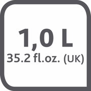 Kapazitätssymbol für Isolierkanne SAMBA schwarz, 1,0 Liter oder 35,2 fl. oz. (UK), Vorderansicht