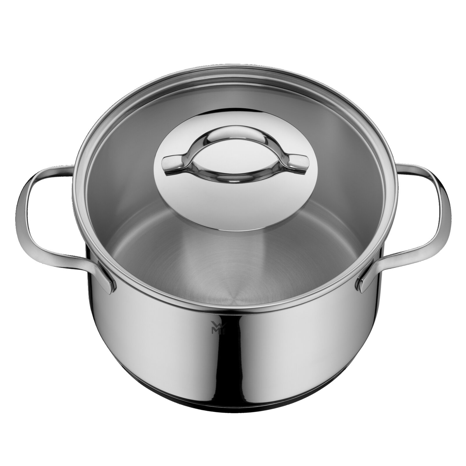Edelstahlkochtopf mit Deckel, Draufsicht