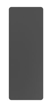 Draufsicht auf eine dunkelgraue Yogamatte mit abgerundeten Ecken, Größe 68x183 cm.