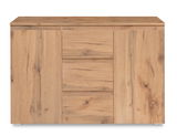 Kommode aus Holz in natürlicher Eichenoptik, frontal betrachtet
