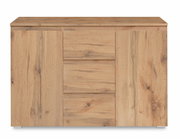 Kommode aus Holz in natürlicher Eichenoptik, frontal betrachtet