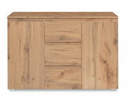 Kommode aus Holz in natürlicher Eichenoptik, frontal betrachtet