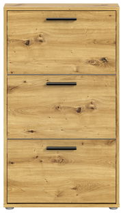 Schuhkipper aus Holz mit drei Klappen, frontale Ansicht