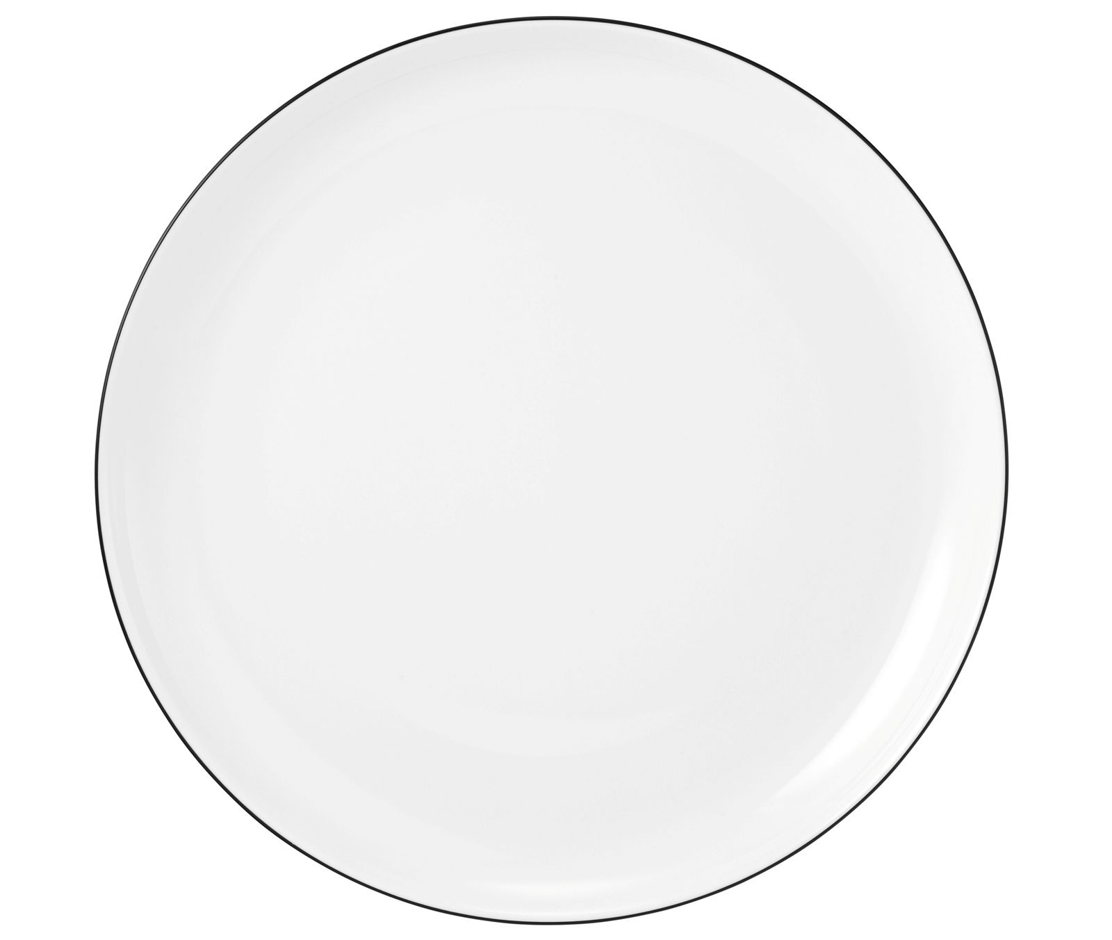 Weißer Frühstücksteller Lido 20cm mit schwarzem Rand, Draufsicht
