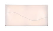 Rechteckige LED-Deckenleuchte mit sanftem Wellenmuster, Ansicht von vorne.