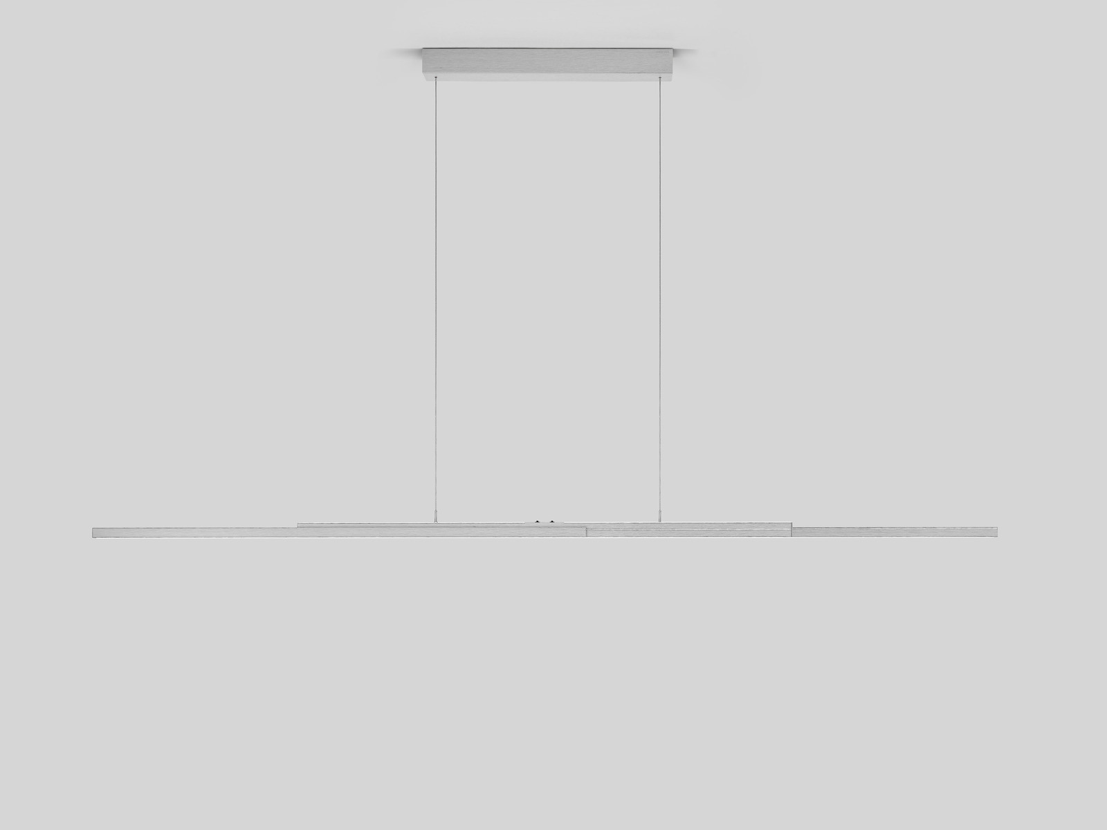 Moderne LED-Pendelleuchte in minimalistischem Design, seitliche Perspektive