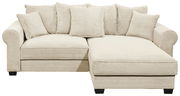 Beige Ecksofa mit Rillenstruktur, Vorderansicht