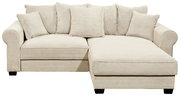 Beige Ecksofa mit Rillenstruktur, Vorderansicht