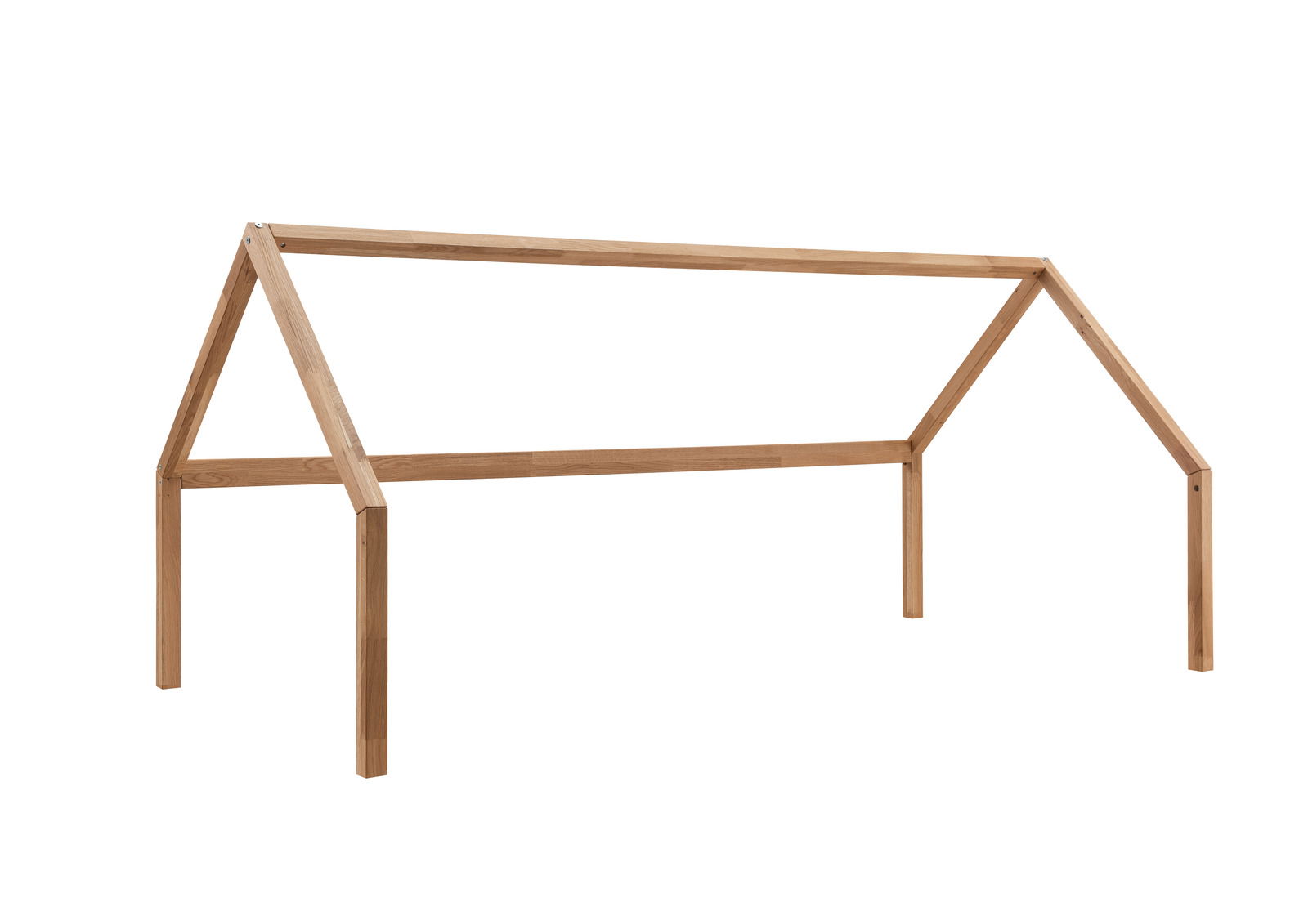 Holz-Hausaufsatz für Bodenbett, seitliche Perspektive