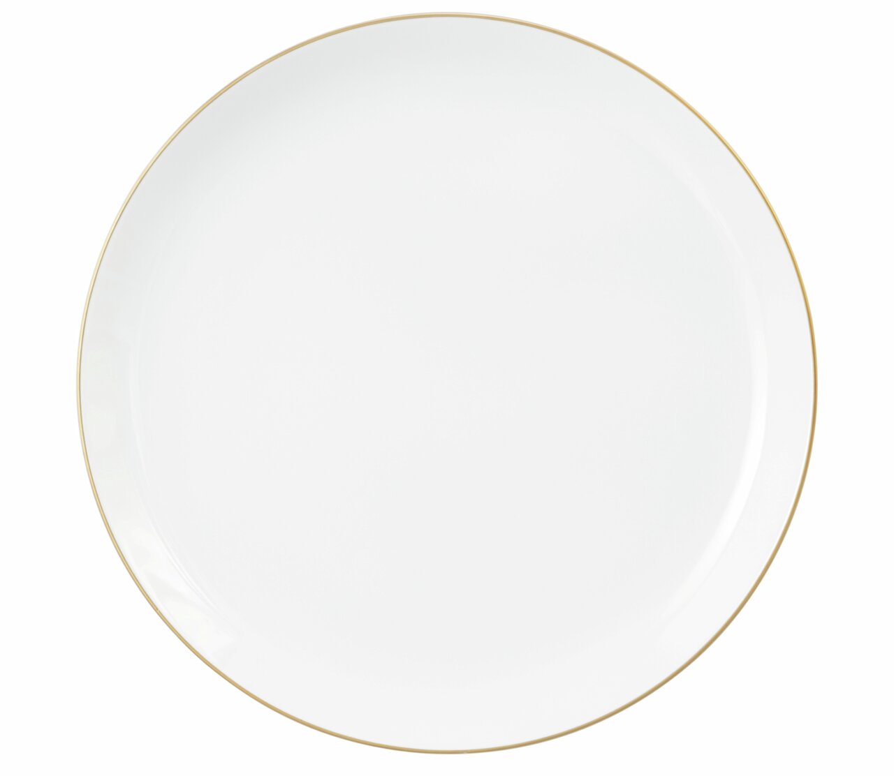 Weißer Speiseteller Liberty 27,5 cm mit goldener Umrandung, Draufsicht