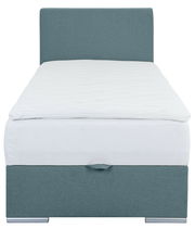 Boxbett 90 in blauer Farbe, Vorderansicht