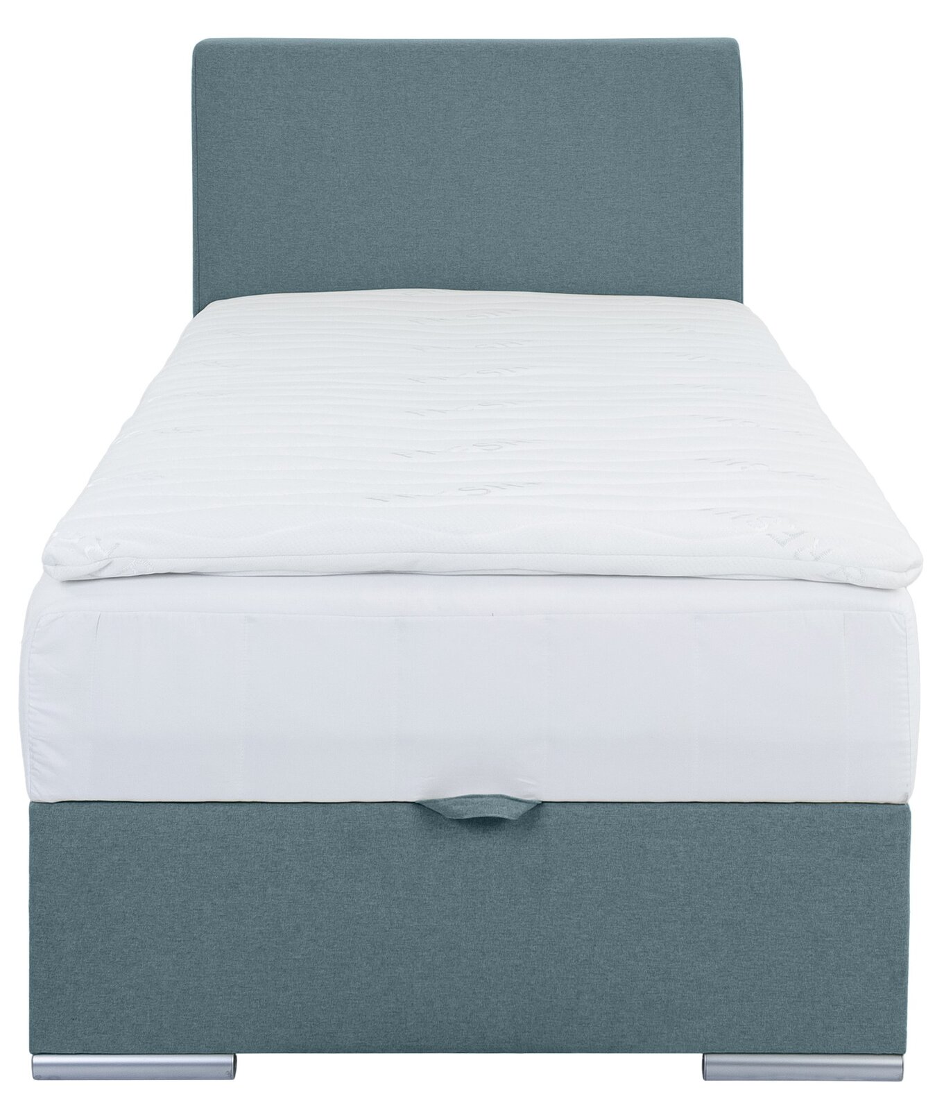 Boxbett 90 in blauer Farbe, Vorderansicht