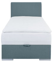 Boxbett 90 in blauer Farbe, Vorderansicht