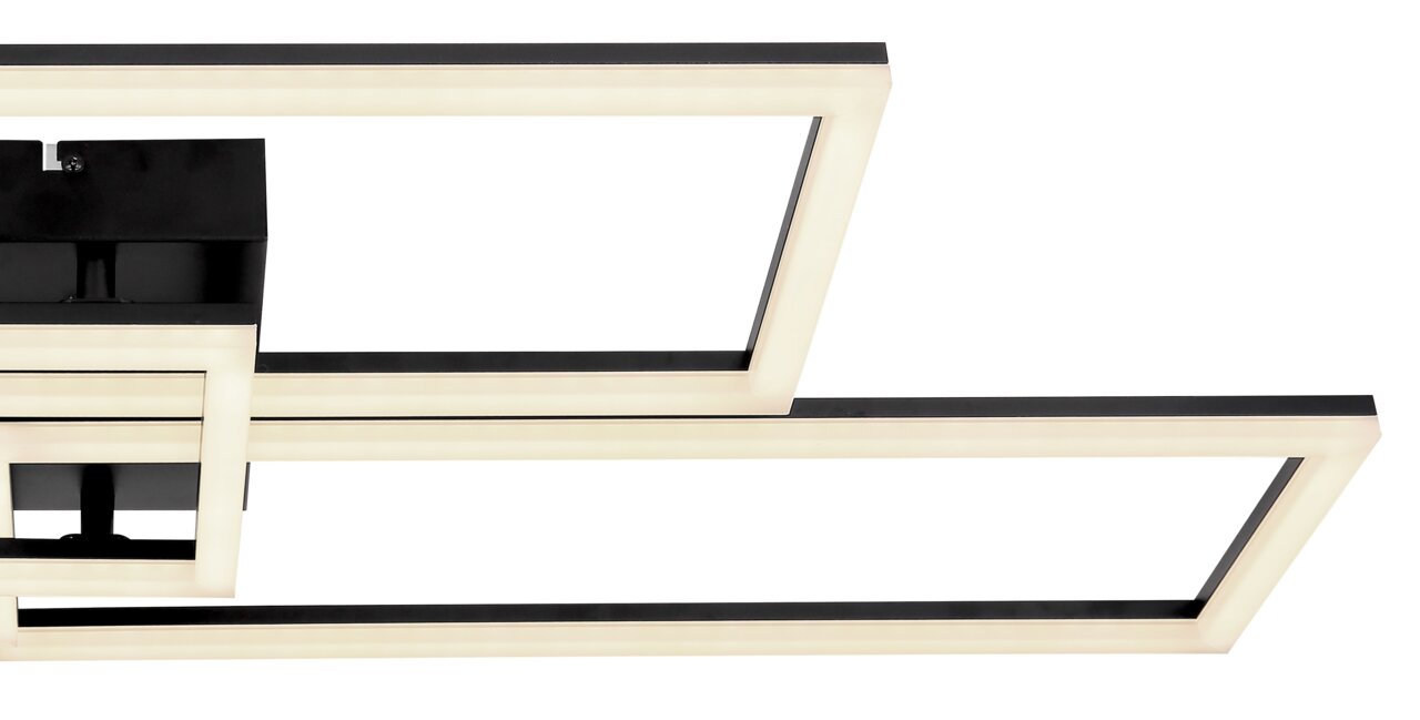 Moderne Deckenleuchte mit rechteckigem Design, seitliche Perspektive