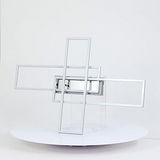 Moderne LED-Deckenleuchte mit geometrischem Design, seitliche Perspektive