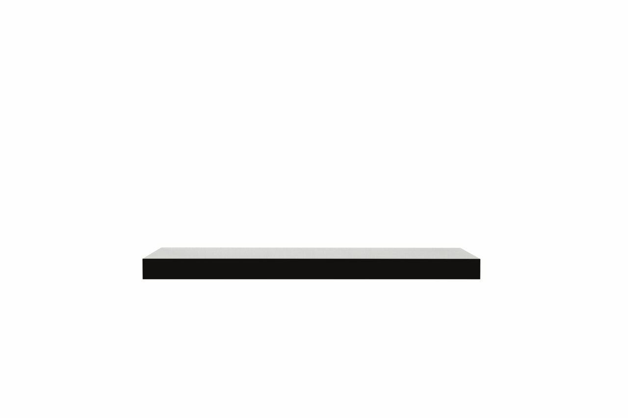 Modernes Wandboard in minimalistischer Frontansicht, schwarz-weißes Design