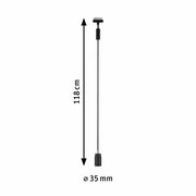 Schienenpendel Runa, seitliche Ansicht, Länge 118 cm, Durchmesser 35 mm