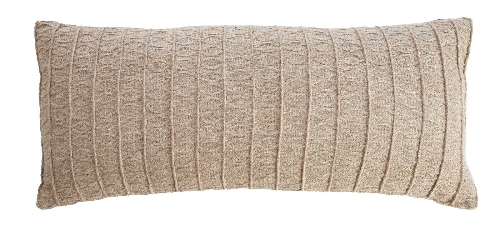 Beiges Kissen mit strukturiertem Muster, Vorderansicht